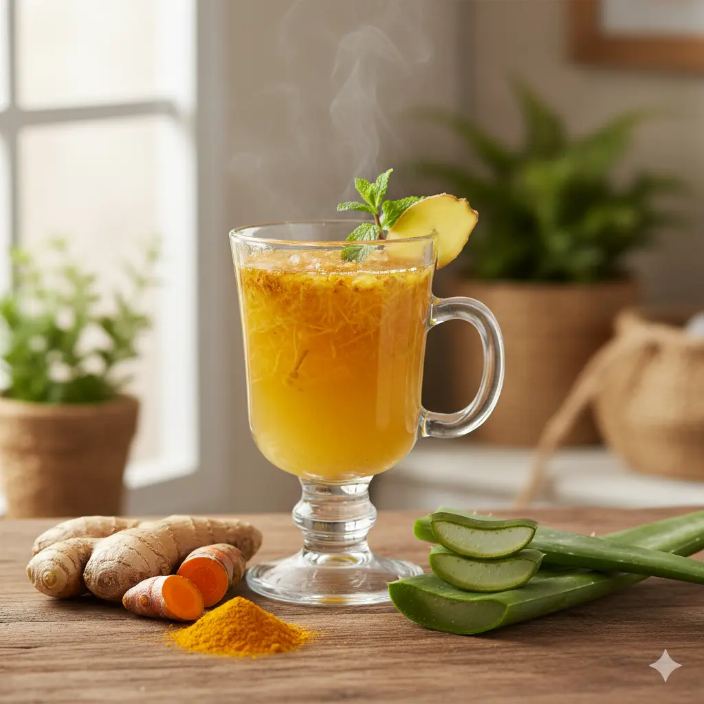 zencefil, zerdeçal ve aloe vera suyu mideyi rahatlatır