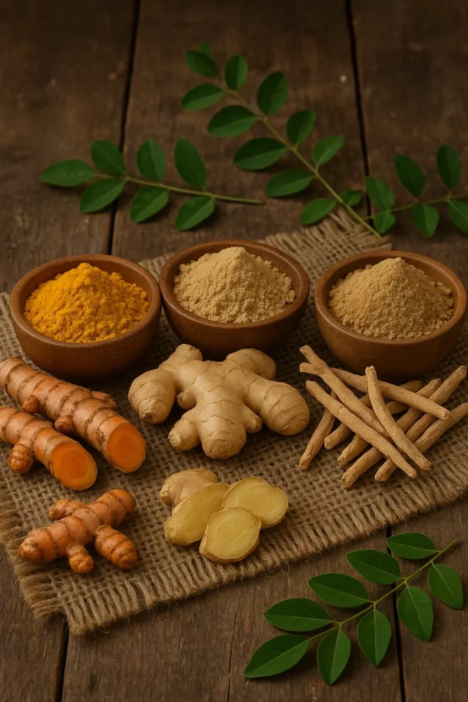 zerdeçal, zencefil ve ashwagandha gibi bitkiler eklem sağlığını destekler